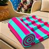 PETTI Artigiani Italiani - Telo Mare Microfibra, Asciugamano Mare o Piscina, Telo per Lettino Spiaggia, Grande 90x180 cm, Righe Tiffany Fucsia