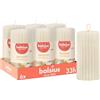 Bolsius - Candele a colonna profumate - 6 pezzi - 12 cm - scanalate - vaniglia - avorio - candele profumate - estratti naturali - contiene cera vegana - senza olio di palma