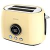 Cecotec Tostapane Digital ClassicToast 8000 Yellow Double. 800 W, 2 Slot per 2 toast, display digitale, 3 funzioni, bacchette superiori, design retrò in giallo