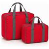 GX GARGIX Coppia Borse Termiche Mare Grande + Piccola - Set 2 Borse Frigo con Interno Isolante, Manici Resistenti e Zip, Ideali per Spiaggia, Picnic, Campeggio e Spesa Refrigerata (GX/TERM-ROSSO)