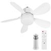 Generic Ventilatore da soffitto con luce | 42cm/52cm Ventilatore con lampadina a spina da | Ventilatori da soffitto con luci silenzioso dimmerabile con telecomando E27/B22 per camera da letto