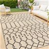 Homaxy Tappeto da esterno, 150 x 240 cm, impermeabile, reversibile, in plastica, stile boho, per esterni, patio, cortile, terrazza, picnic, spiaggia, campeggio, beige
