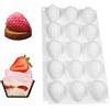 Flivra Stampo in Silicone 3D fragola, Stampo per fragola 3D, stampo in silicone per fragola con 15 cavità Per Cioccolato Torta Mousse Pasticceria Torta Decor Cupola Mousse, u portasapone, gelatina (B)
