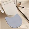 Treer Tappeto da Bagno Antiscivolo con Forma a U, Tappetino per WC Assorbente Diatomite Lavabile Tappeti per Bagno Durevole e Morbido per Doccia e Wc Water (Grigio chiaro,90 * 60cm)
