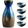 BORDEAG Set Di Sake Giapponese,Set di Tazze da Sake,Set sake,Set da sake giapponese in ceramica,Per Ristoranti Casa Da Tè E Regali Di Festa set per liquori in porcellana, set di in ceramica giapponese