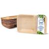 onlyleaf Palmware - Vassoio da pasto monouso da 200 pezzi realizzato in foglia di palma rettangolare 24x15cm con 2 scomparti separati I bio da tavola monouso biodegradabile
