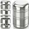 Viberium Grinder Metallo 60 mm- Grinder Belli Tritino, Grinders Kit Original, Accessori per Erbe, Herb Crusher Professionale, Macinino, 4 Pezzi, Argento