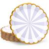 PARTY GO Piatti Carta Viola Strisce 50 Pezzi 23cm, Stoviglie per Feste usa e Getta Eleganti per Compleanno, Nuziale Doccia, Fidanzamento, Matrimonio