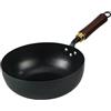Zeroupshop Wok tradizionale in ghisa, 20/24 cm, stile giapponese, in ferro martellato, per piano cottura a induzione a gas, elettrico, senza sostanze chimiche, per friggere in padella (20 cm)
