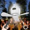 Vulaop Ventilatore da soffitto USB con luce, batteria da 8000 mAh, ventilatore da campeggio con telecomando, 3 velocità, silenzioso, ricaricabile, per tenda, gazebo, terrazza, camper