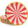 PARTY GO Piatti Carta Rosso Strisce 50 Pezzi 23cm, Stoviglie per Feste usa e Getta Eleganti per Compleanno, Nuziale Doccia, Fidanzamento, Matrimonio