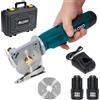 VLOXO Taglierina per tessuti elettrica portatile senza fili Industriale a batteria 90 mm Dimensione lama 33 mm Max. spessore di taglio rotante taglierina per panno tessuto tappeto