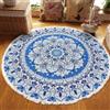 Tomifine Tappeto per soggiorno bohémien camera da letto tappeto antiscivolo lavabile in lavatrice morbido tessuto tappeto per cucina vintage corridoio sala (100 cm,Grigio Blu)