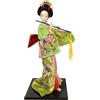 rockible 12 pollici Geisha giapponese Geisha asiatica bambola artigianato ornamento scultura ragazza statua etnica bambole geisha giapponese per la casa, Verde fluorescente
