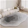Generico Tappeto Artistico Di Forma Irregolare For Soggiorno Moderno, Camera Da Letto E Ufficio Domestico, Tappeto Sottile Lavabile Che Aggiunge Stile Stratificato(Gray,80 * 120cm)