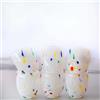 MurArt Bicchieri da Liquore di Murano Bianco Set da 6 bicchieri da 100ml Collezione Onde in vetro soffiato a mano in lavorazione artigianale