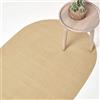 Homescapes - Tappeto ovale artigianale in tessuto piatto in cotone, per la camera o il salotto, 110 x 170 cm, beige