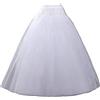 SuBleer A-Line Hoopless Sottogonna Crinolina 4 Strati Sottogonna Slip per Abito da Sposa Plus Size, Bianco-XL, Taglia unica-3XL