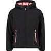 CMP Bambini Softshell Hoodie giacca, antracite-lotus, 176