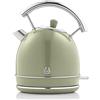 Swan Retro Bollitore Elettrico 1,8 Litri, Design Vintage, Spegnimento Automatico Controllore Strix, Senza Fili, Acciaio Inossidabile, senza BPA, 2200W, Verde