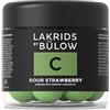 LAKRIDS BY BÜLOW - C - Fragola acida - Liquirizia rossa ricoperta di cioccolato bianco, fragole verdi acide e un rivestimento di zucchero croccante