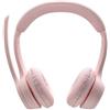 LOGITECH Logitech 981-001412 cuffie/ auricolari Wireless Head-band Office/Call center Bluetooth Rose