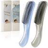 flintronic 2 Pezzi Spazzola Capelli, Ultimate Detangler, Scioglinodi Anti Nodi, Migliore Spazzola Districante, Tutti i Tipi di Capelli, Finish Liscio e Luminoso (Blu+Grigio)