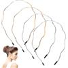 Mabor - Cerchietto per capelli da donna, in metallo, sottile, colore oro, argento, da donna, in argento, sottile, ondulato, antiscivolo, elastico, per yoga, attività all'aperto, sport, uso quotidiano