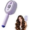 Jeeeun Electric Steam Brush for Hair, Rechargeable Cordless, Detangling Mist Comb for Smoothing Frizz and Static (Purple)