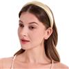 ZLYC Fasce per capelli in seta di gelso, da donna, senza denti, anti-mal di testa, antiscivolo, per la cura della pelle, trucco, uso quotidiano, tinta unita beige