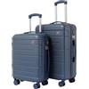 WHYGO Set Valigie - Trolley Bagaglio a Mano 55x40x20 + da Stiva 65x45x24 - Ruote 360º - Scocca Rigida, Antiurto e Antigraffio - Compatibile con Ryanair ed EasyJet (NAVY, VA6545)