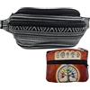 Planta Color Marsupio Hippie in tessuto con portamonete in pelle artigianale con simboli andini e albero della vita | Marsupio unisex per il giorno per giorno., marrone, Hippie