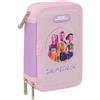 safta K-POP Demon Hunters - ICONIC - Astuccio scuola con 37 utili inclusi, astuccio per bambini, ideale per bambini dai 5 ai 14 anni, comodo e versatile, resistenza, 12,5 x 5,5 x 19,5 cm