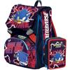 Clondo Schoolpack Zaino Estensibile con Astuccio 3 Scomparti, Per Sonic Seven Fan, Scuola e Tempo Libero, Bambini e Ragazzi, Multizip, Pennarelli, Pastelli, Accessori, Bambino
