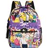 UBBY Demon Hunters - Zaino per la scuola per bambini, con stampa 3D, 41 x 30 x 14 cm (16), stile carino, per adolescenti e bambini, per la scuola dei bambini, Stelle viola, Mittelgroße, moderno