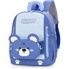 PROTAURI Zainetto Asilo Bambino con Cinturino Toracico, Zaino Bimbo Asilo Impermeabile & Leggero con Grande Capacità, Zaino Asilo Nido per DIN A4 per 2-6 Anni, 13.2L, Blu