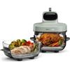 DREAME Tasti 5 in 1 Friggitrice ad aria in vetro portatile, Doppio contenitore (2,5 L + 4,5 L), Vetro borosilicato 6 mm, Circolaz. aria 3D, Lavabile in lavastoviglie, Panoramica 360°, Design modulare