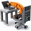 Engineerkiter Working Shrimp Man Building Set Shrimp Bricks with Computer Desk, Chair, 155pcs Steampunk Animal DIY Assembly Blocks for Desk