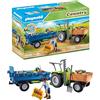 PLAYMOBIL Country 71249 Trattore con rimorchio, incl. cassete per Il Trasporto, Trattore Verde per la Fattoria Biologica, Giocattolo sostenibile per Bambini dai 4 Anni in su