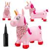 Sun Baby Animale gonfiabile che salta, giocattolo di 1 anno, saltarello per bambini, design ergonomico, cavallo giocattolo, pompa manuale inclusa (Unicorno rosa con corno dorato)