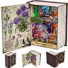 MiniCity Book Nook Kit per adulti puzzle in legno fai da te in miniatura, casa delle bambole 3D, fermalibri per libreria, decorazione con luce a LED, regalo creativo per lettori (Potion-Making Edition