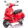 sun baby Moto elettrica per bambini Vespa, Motocicletta con ruote e sedile in plastica, lettore MP3, presa AUX USD MicroSD (Rosso - senza valigetta)