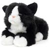 Uni-Toys - Gatto bianco e nero, sdraiato - 20 cm (lunghezza) - Gattino di peluche - peluche