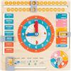 FANCY Orologio educativo per bambini, in legno, per bambini, in legno, per imparare l'ora, la data, i giorni della settimana, i mesi, le stagioni e le condizioni meteorologiche, a partire dai 3 anni