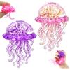 TOGETDREAM Set di 2 Jellyfish Squishy, Squishy Antistress Morbido in TPR con Cupola Glitter e Tentacoli Flessibili, Oggetti Antistress Fidget Toy per Adulti e Bambini, Scuola e Viaggio (Rosa & Viola)