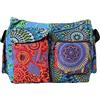 Ethnique Mode Borsa Patchwork Borsa a tracolla multitasche stile etnico indiano da donna hippie boho, Multicolore 01, largeur 35 cm, hauteur 30 cm, soufflet 17 cm.