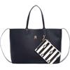 Tommy Hilfiger Iconic Tommy Tote Solid Stripe AW0AW14767, Borsa a Tracolla Donna, Blu (Space Blue), OS