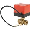 Akozon Valvola a Sfera Motorizzata in Ottone e Acciaio Inossidabile G1 / 2 DN15 Valvola Elettrica a 3 Vie 220V AC Motorizzata per Controllo di Flusso