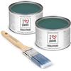I LOVE paint I Love Chalk Paint Ottanio - Set Risparmio 2 Barattoli + Pennello - 750 ml totali - Vernice Effetto Gesso per Mobili - Chalk Paint Pittura Tutto Senza Carteggiare