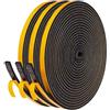 LIKERAINY Striscia di Tenuta in Gomma 7x3mm Striscia di Schiuma per Porte Guarnizioni Finestra Della Nastro Sigillante Anti-Collisione Autoadesivo Antivento Previene Rumori Nero 3 Rotoli 18 Metri
